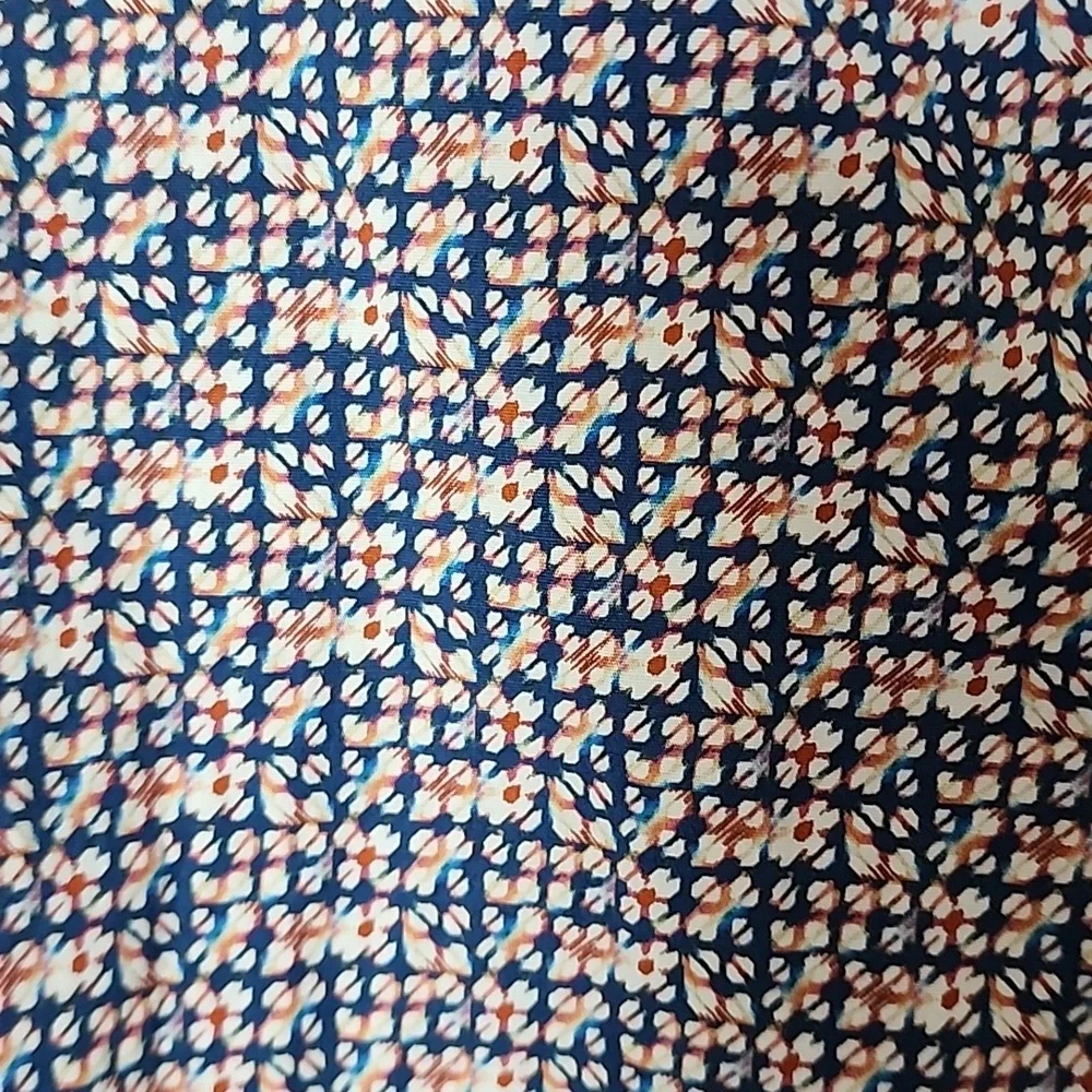 Bugatchi Shaped Fit Men's Blue /Orange Patterned Shirt Size XXL